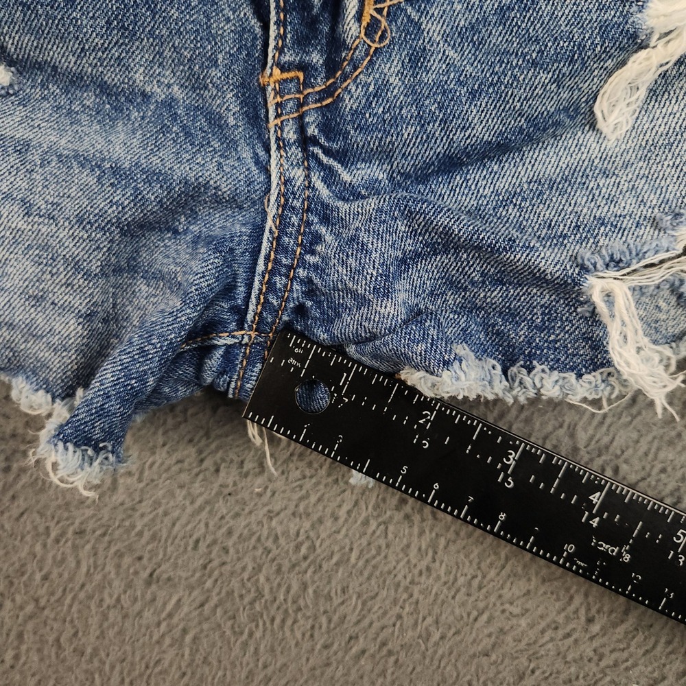 American Eagle Denim Mom Short Womens 00 High Rise Distress STRIGID Cutoff 24x2" - Picture 8 of 12